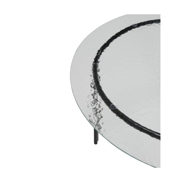 Črna okrogla mizica s stekleno mizno ploščo ø 80 cm Orbit – Hübsch-image-3