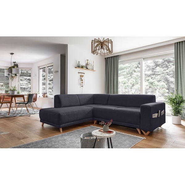 Antracitno siva raztegljiva/s prostorom za shranjevanje kotna sedežna garnitura (levi kot/v obliki črke L) Classy Sophie – Miuform-image-3