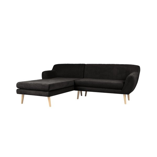 Črna sedežna garnitura z ležalnikom na levi strani Mazzini Sofas Sardaigne-image-3