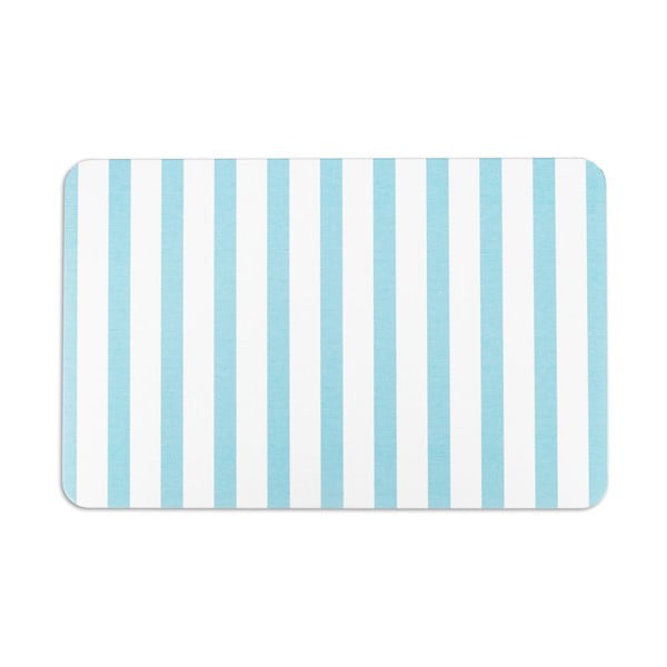 Bela in svetlo modra kopalniška podloga 39x60 cm Stripe - Artsy Doormats