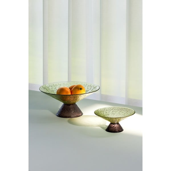 Zeleno-rjava steklena skleda za sadje ø 25 cm Bonbon – Hübsch-image-4