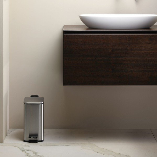 Jeklen koš za smeti v mat srebrni barvi s pedalom 5 l Erik – Spirella-image-2