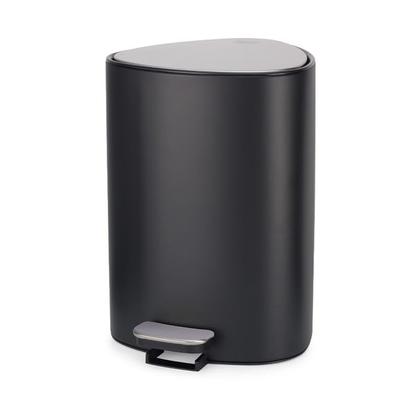 Mat črn jeklen koš za smeti s pedalom 5 l EasyStore Luxe – Joseph Joseph