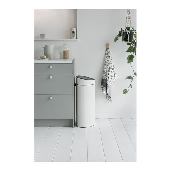 Bel jeklen koš za smeti na dotik 40 l Touch Bin – Brabantia-image-4