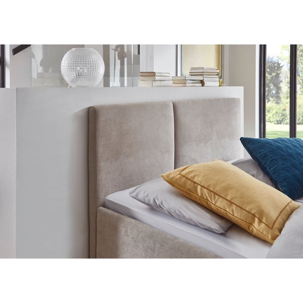 Bež oblazinjena zakonska postelja z letvenim dnom 140x200 cm Piano – Meise Möbel-image-1