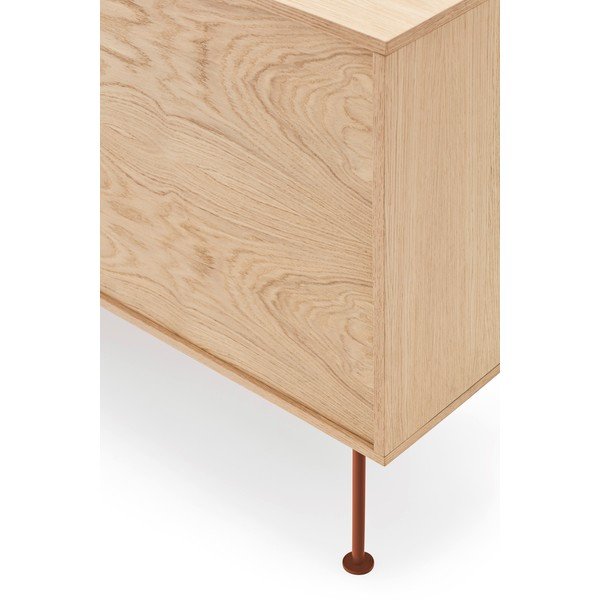 Opečnato rdeča komoda s hrastovim furnirjem Teulat Yoko, širina 180 cm-image-1