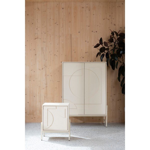 Kremno bela omarica v hrastovem dekorju 100x140x45 cm Faces – Zuiver-image-3