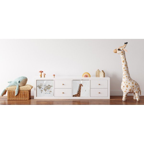 Bel tekstilni otroški organizator za igrače 32x32x32 cm Safari Animals – Butter Kings-image-1