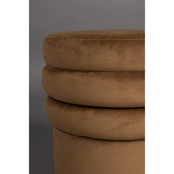 Rjav žameten tabure Aditi – Dutchbone-image-4