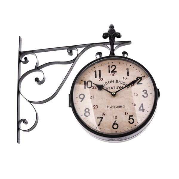 Črna obojestranska viseča ura Dakls, dolžina 41 cm