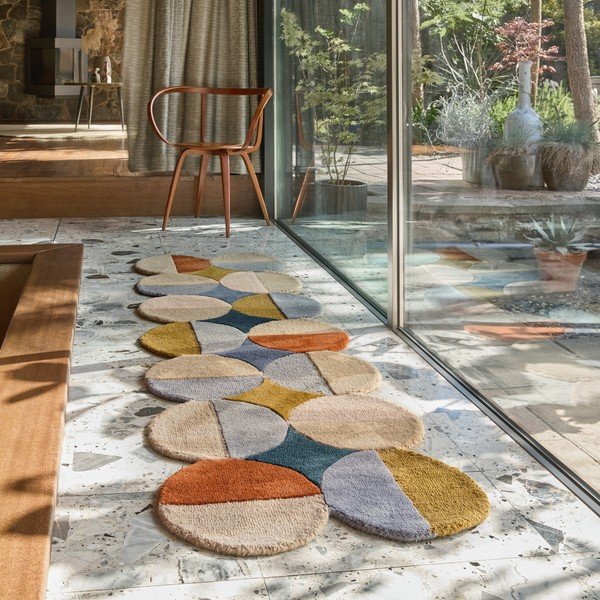 Ročno tkan volnen tekač 80x230 cm Mia Ellipse – Flair Rugs-image-1