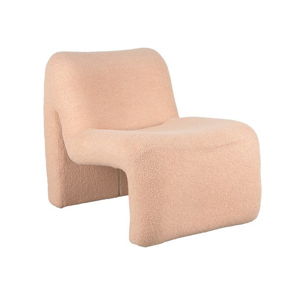 Bež/svetlo rjav fotelj iz tkanine bouclé Fuerza – Leitmotiv