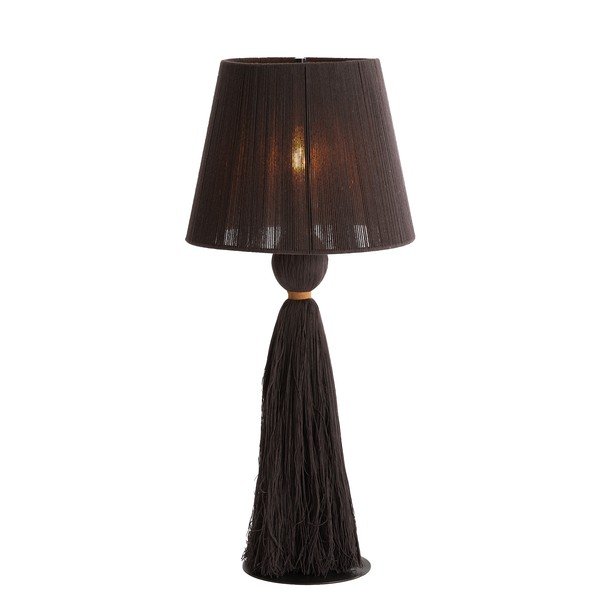 Temno rjava namizna svetilka s tekstilnim senčilom (višina 58 cm) Espino – Light & Living-image-2