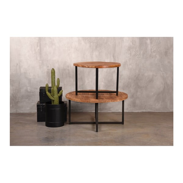 Črna klubska miza s ploščo iz mangovega lesa LABEL51 Dex, ⌀ 60 cm-image-2