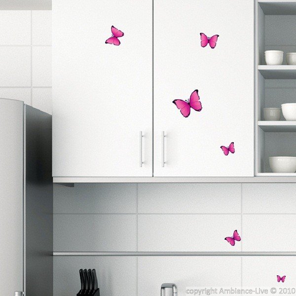 Komplet 18 nalepk Fanastick Pink Butterflies-image-1