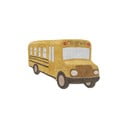 Oker rumena pralna ročno tkana bombažna otroška preproga 90x130 cm School Bus – Lorena Canals
