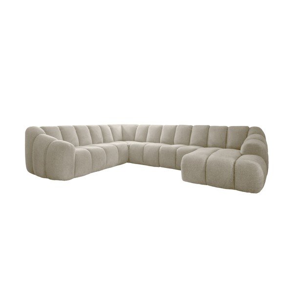 Bež kotna sedežna garnitura (levi kot/v obliki črke "U") Shell – Miuform