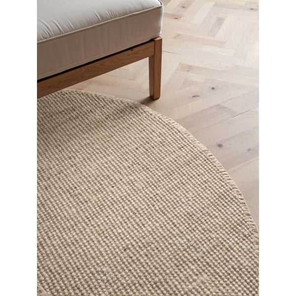 Kremno bela okrogla preproga iz jute ø 200 cm Bouclé Jaipur – Hanse Home-image-2
