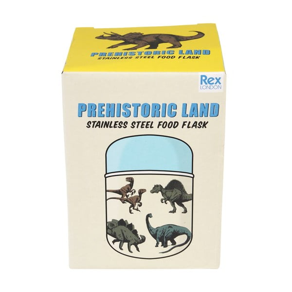 Modro-kremno bela otroška termovka za hrano 280 ml Prehistoric Land – Rex London-image-4