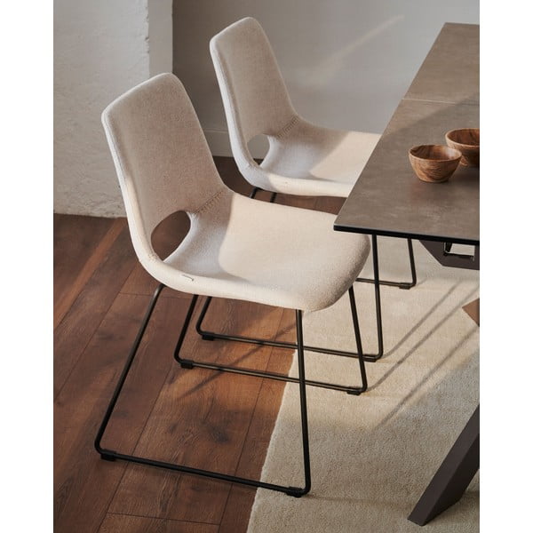 Bež jedilni stol Zahara – Kave Home-image-2