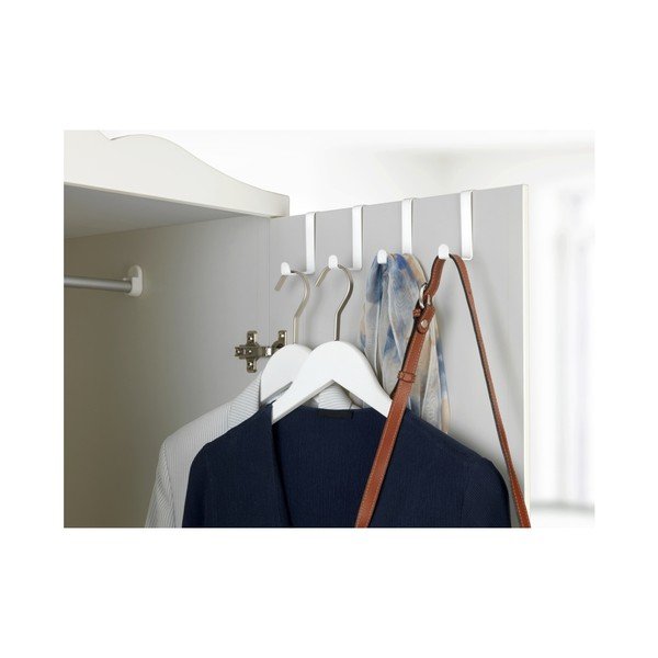 Komplet 4 belih obešalnikov za vrata Wenko Home-image-1