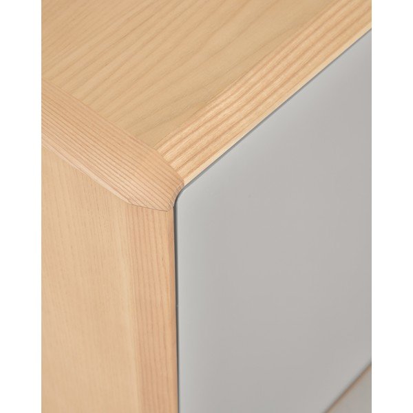 Komoda v jesenovem dekorju v sivi in naravni barvi 99x78,5x42 cm Anielle – Kave Home-image-4