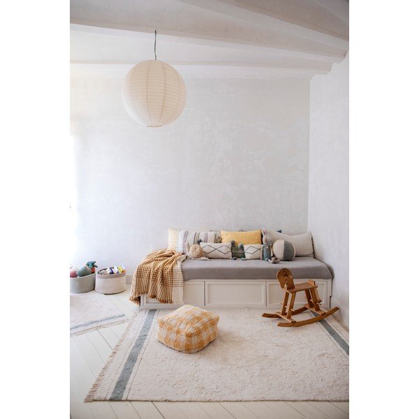 Modra/kremno bela pralna ročno tkana bombažna preproga 140x200 cm Gastro Vintage Blue – Lorena Canals-image-3