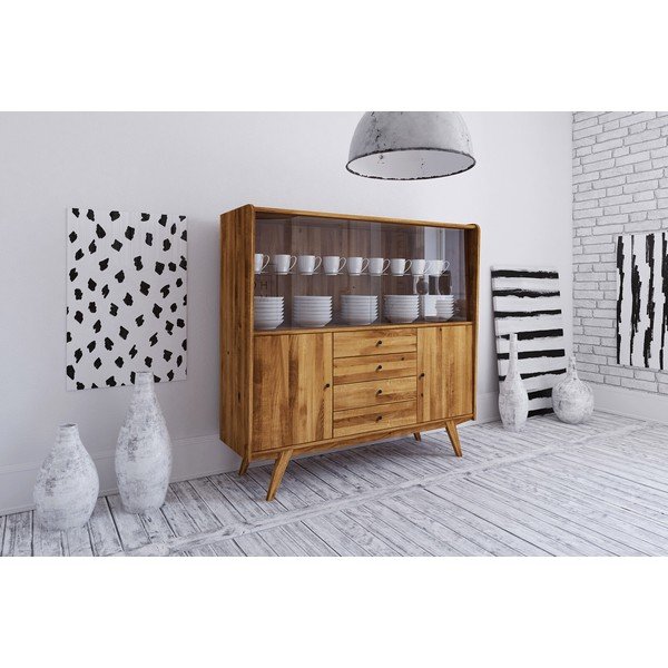 Hrastova vitrina 160x154 cm Retro - The Beds-image-1
