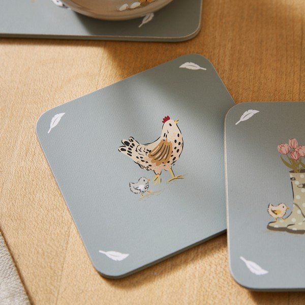 Sivi podstavki za kozarce v kompletu 4 ks iz plute Hen House Lane – Cooksmart ®-image-3