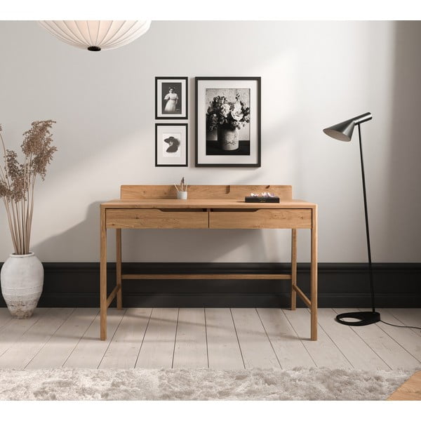 Pisalna miza iz masivnega hrasta 65x120 cm Twig – The Beds-image-1