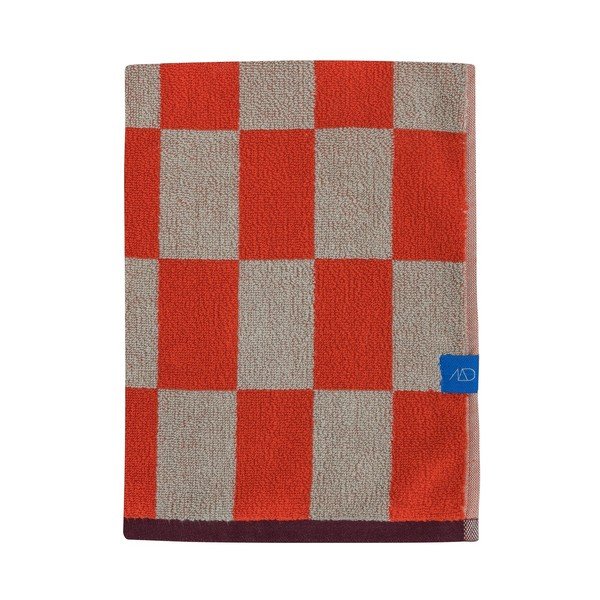 Oranžno-bež frotirna brisača iz organskega bombaža 70x133 cm Retro – Mette Ditmer Denmark