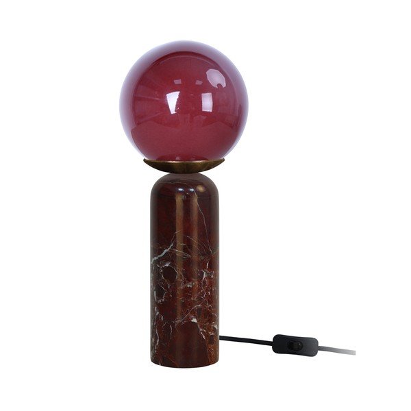 Bordo rdeča marmorna namizna svetilka (višina 38 cm) Lazio Sphere – Leitmotiv