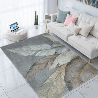 Zelena/siva pralna preproga 120x180 cm Dusty Leaves – Mila Home