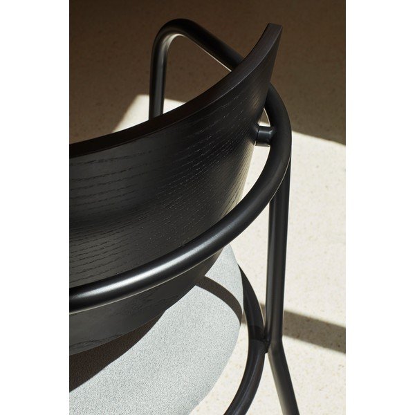 Črno-siv fotelj v jesenovem dekorju Eclipse - Teulat-image-1