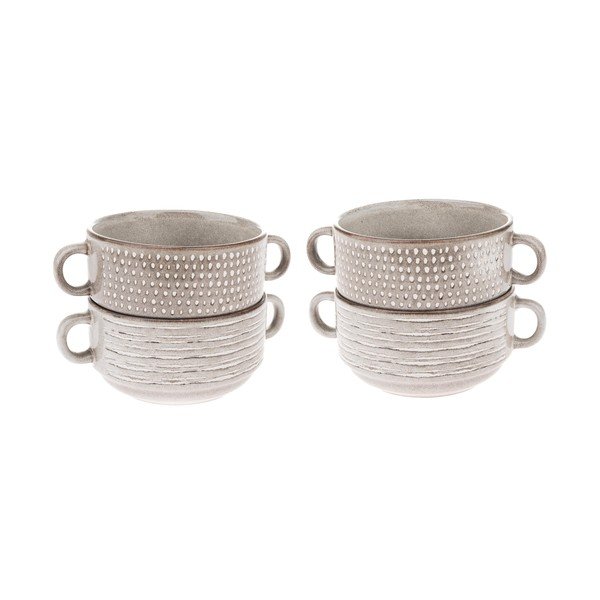 Svetlo rjave keramične skledice v kompletu 4 ks za juho 470 ml – Dakls