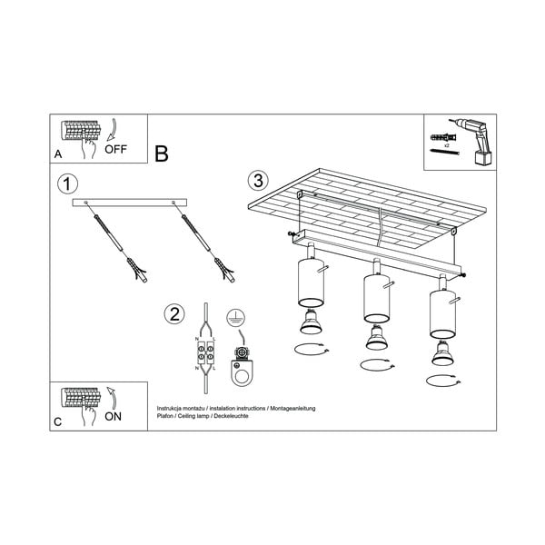 Siva stropna svetilka Sollux Etna, dolžina 45 cm-image-4