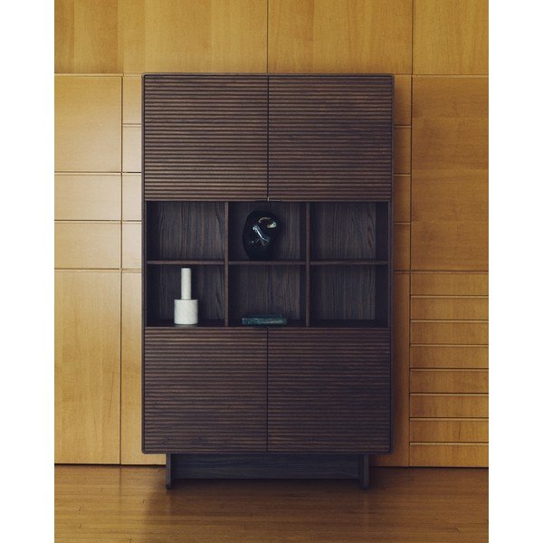 Temno rjava omara v orehovem dekorju 100x163x40 cm Norlen – Kave Home-image-3