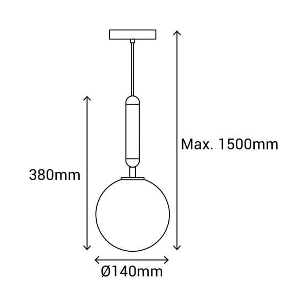 Črna viseča svetilka SULION Musa, višina 150 cm-image-3