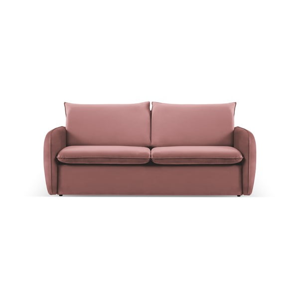 Rožnata žametna raztegljiva sedežna garnitura 214 cm Vienna – Cosmopolitan Design