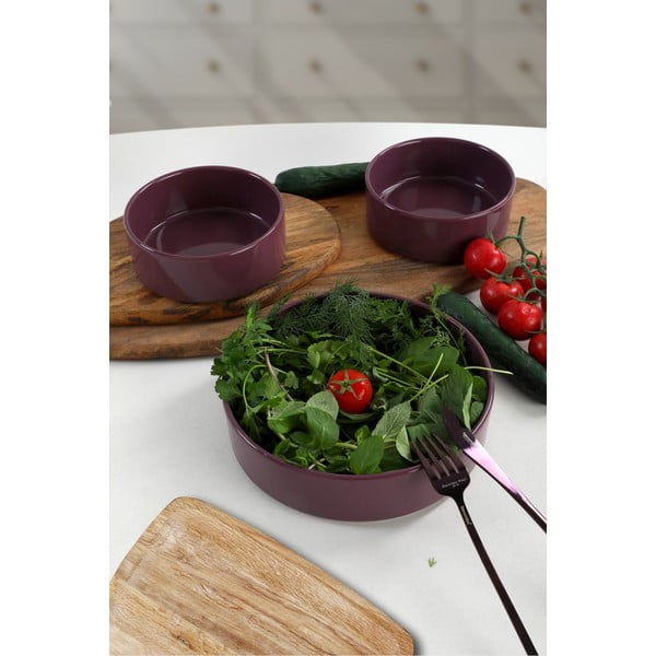 Komplet 3 vijoličnih keramičnih skled My Ceramic, ø 21 cm-image-1
