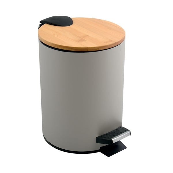 Sivorjav jeklen koš za smeti s pedalom 5 l Adonis – Spirella