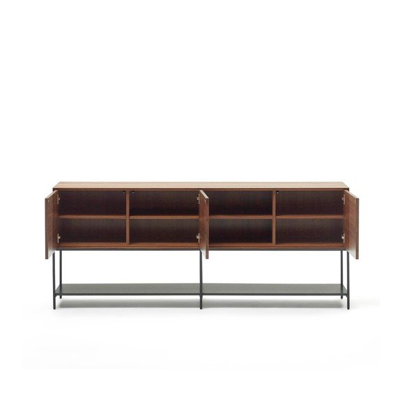 Nizka komoda v orehovem dekorju 195x80 cm Vedrana – Kave Home-image-2