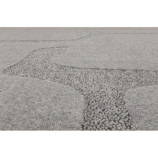 Siva volnena preproga 200x300 cm Morphic Organica – Agnella-image-4