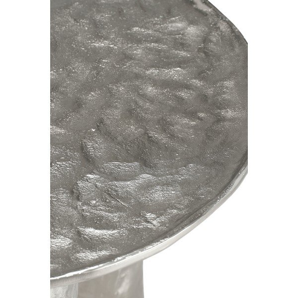 Aluminijasta okrogla klubska mizica v srebrni barvi ø 60 cm Art – Ellos Home-image-3