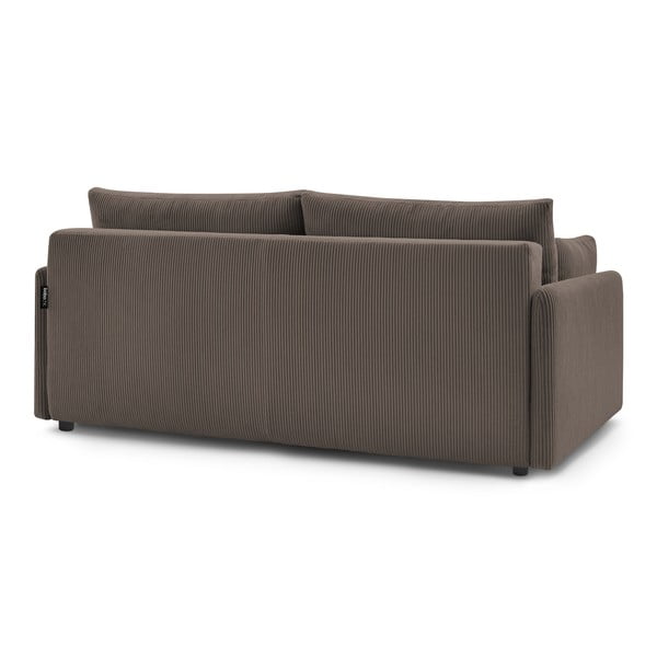 Rjava raztegljiva sedežna garnitura iz rebrastega žameta 211 cm Marcel – Bobochic Paris-image-4