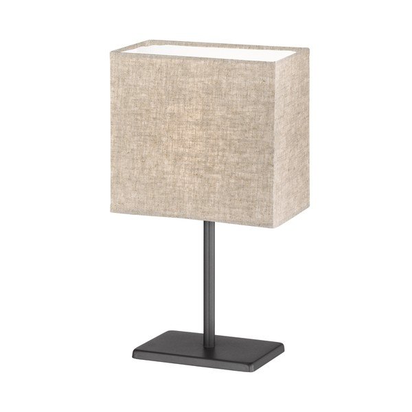 Črno-bež namizna svetilka s tekstilnim senčilom (višina 30 cm) Kate – Fischer & Honsel