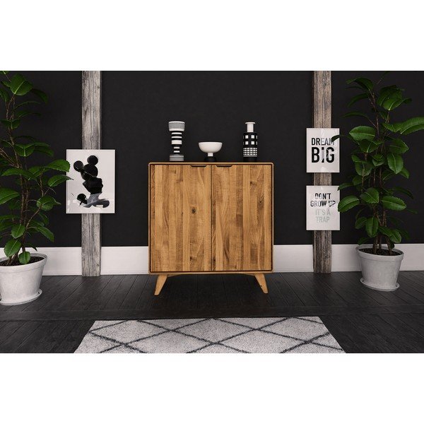 Visoka hrastova komoda 90x92 cm Greg - The Beds-image-3