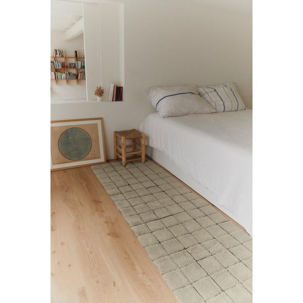 Bež ročno tkan volnen tekač 80x230 cm Mosaic Sandstone – Lorena Canals-image-1