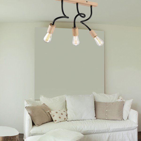 Stropna svetilka v črni in naravni barvi - LAMKUR-image-3