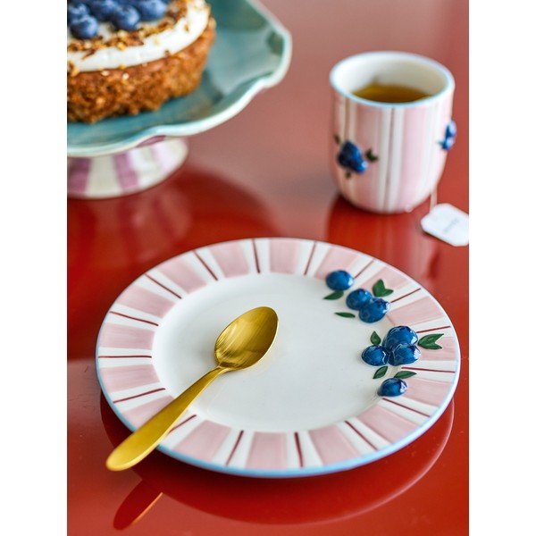 Rožnati/kremno beli desertni krožniki v kompletu 4 ks iz kamenine ø 20,5 cm Carry – Bloomingville-image-1